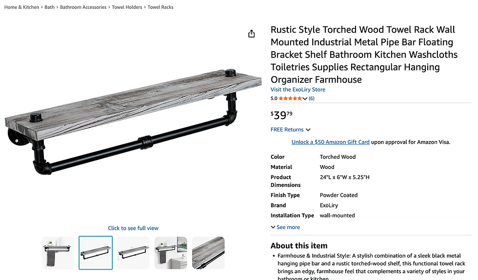Thumbnail: Rustic Style Towel Rack