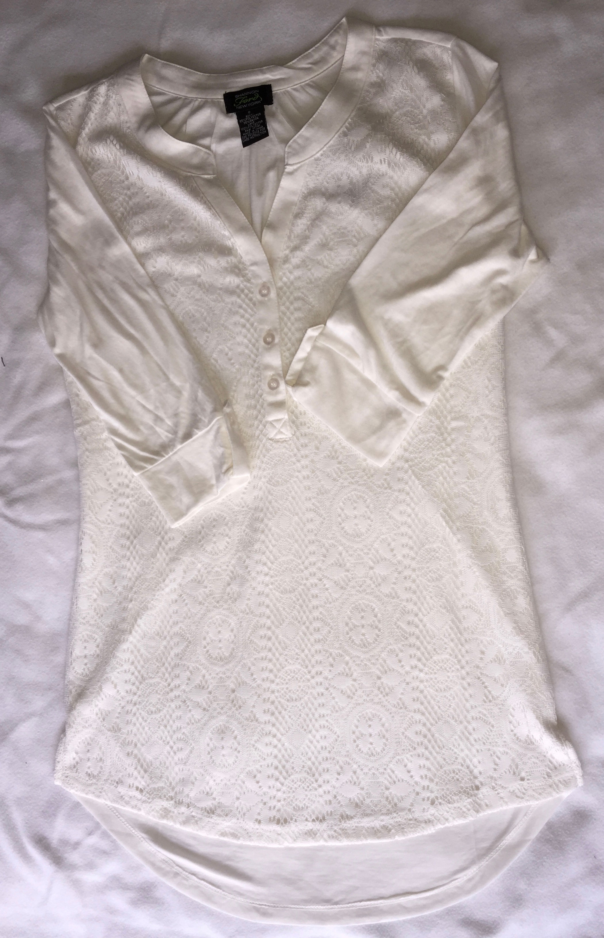 Polo Crema Con Encaje de Forte NY