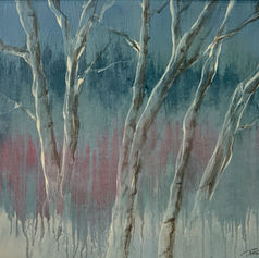 leaning birch tree