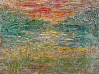 Sunset Meadow II, impasto