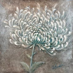 White Chrysanthemum, texture flower painting 