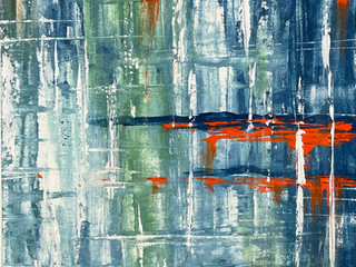 geometric abstract, palette Knife application