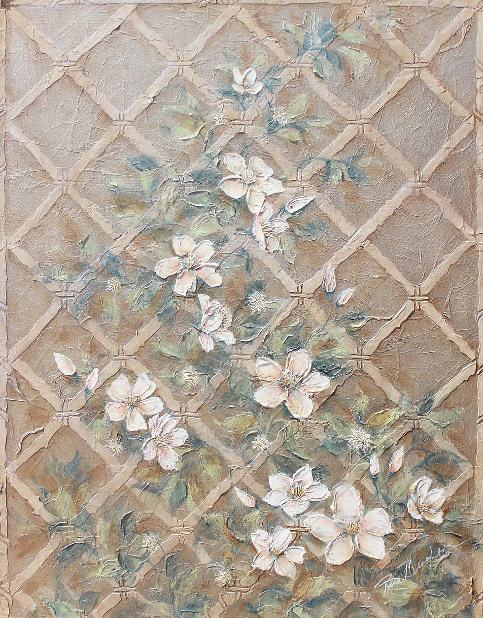 Thumbnail: Original Painting "Climbing Clematis"