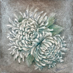 Paired Chrysanthemum, silver 