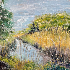 nature inspired textural impressionistic views of beautiful wetlands of Long Island's south shore