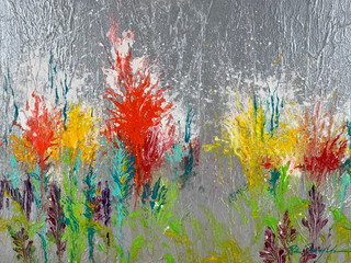 Burst II, red, silver metallic
