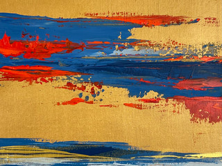 Abstract seascape, modern master gold