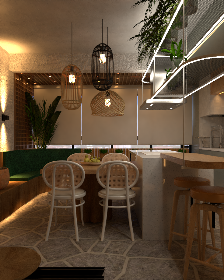 DETALHE PARA BANCADA DE REFEIÇÕES RÁPIDAS - COZINHA - PROJETO RA