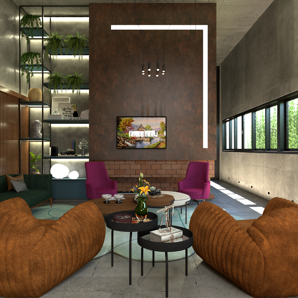 PAINEL TV E LAREIRA - ESTAR - PROJETO CM