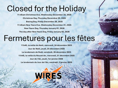 Closed for the Holiday-Fermetures pour les fêtes