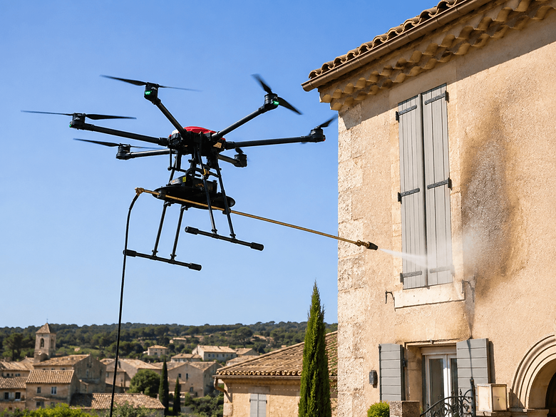 drone nettoyage mur villa frontignan herault.png