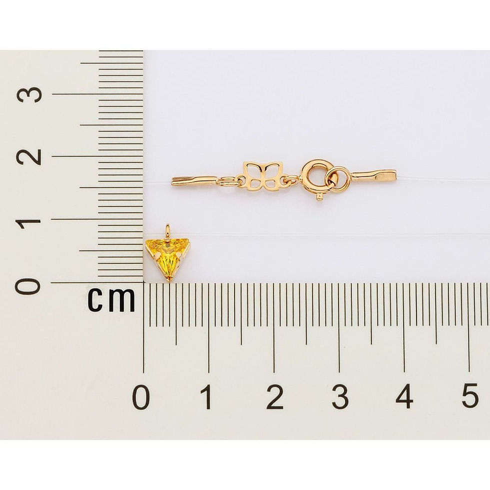 GARGANTILHA FIO DE NYLON BANHADO A OURO 18K COM ZIRCÔNIA - TAM.42 53256