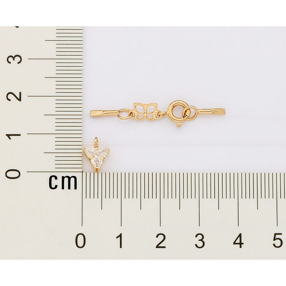 GARGANTILHA FIO DE NYLON BANHADO A OURO 18K COM ZIRCÔNIA - TAM.42 53256