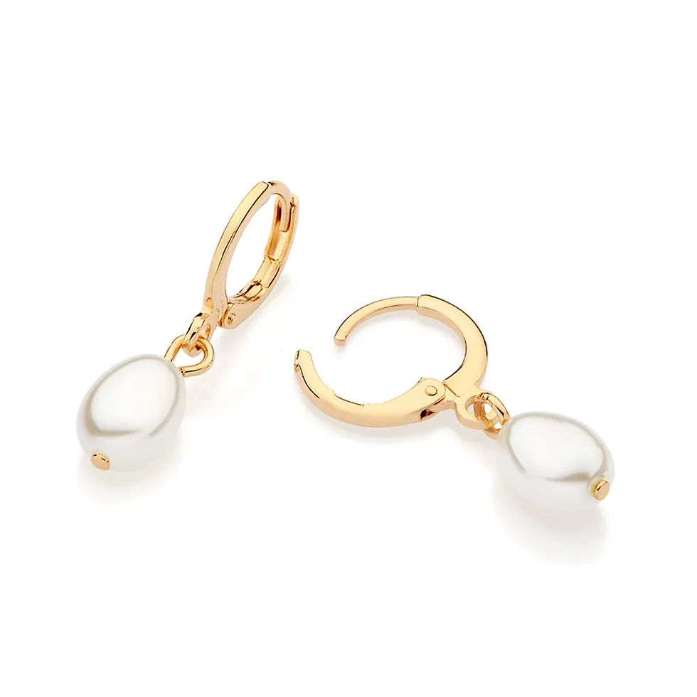 BRINCO ARGOLA BANHADO A OURO 18K COM PÉROLAS BARROCAS - TAM.ÚNICO 527384