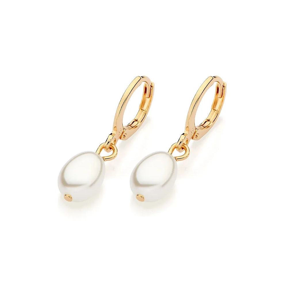 BRINCO ARGOLA BANHADO A OURO 18K COM PÉROLAS BARROCAS - TAM.ÚNICO 527384