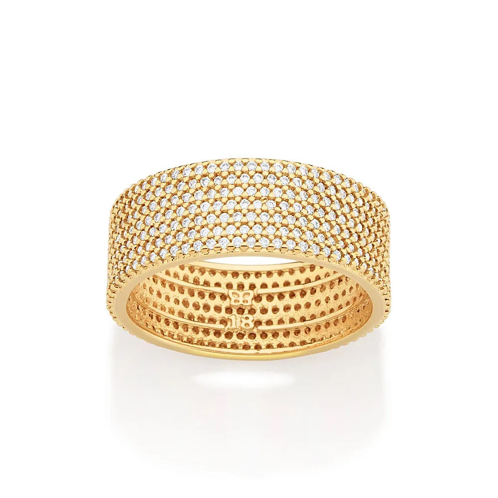 Aparador folheado a ouro 18k com zircônias 513411