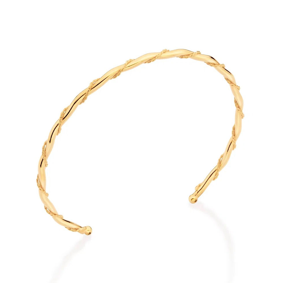 Bracelete torcido folheado a ouro
