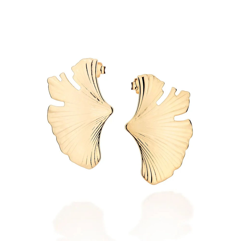 Brinco palha estilizada banhado a ouro 18k - tam.único 527309