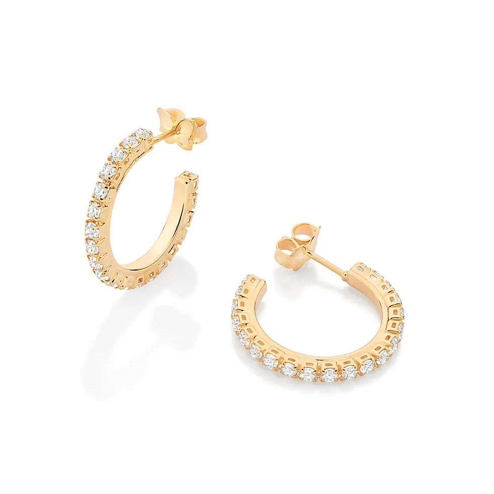 BRINCO MEIA ARGOLA BANHADO A OURO 18K COM ZIRCÔNIAS - TAM.ÚNICO 527412
