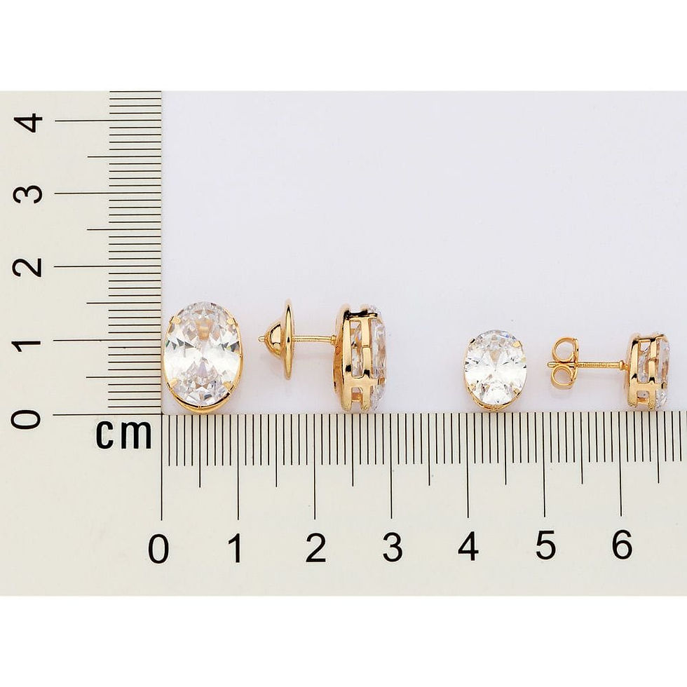 KIT BRINCO OVAL BANHADO A OURO 18K COM ZIRCÔNIAS - TAM.ÚNICO 527393