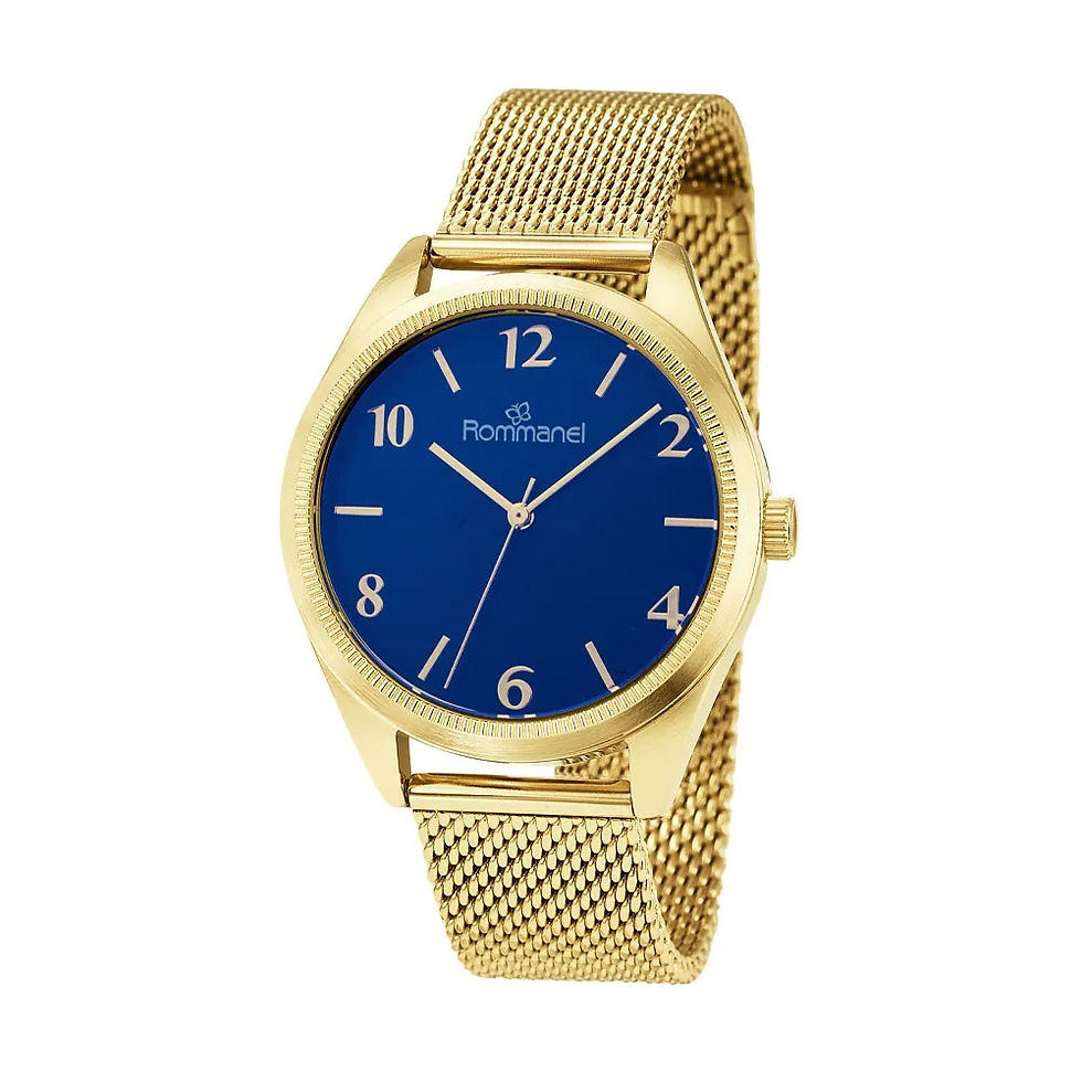 RELÓGIO ANALÓGICO SOCIAL DOURADO COM AZUL - TAM.ÚNICO 650067