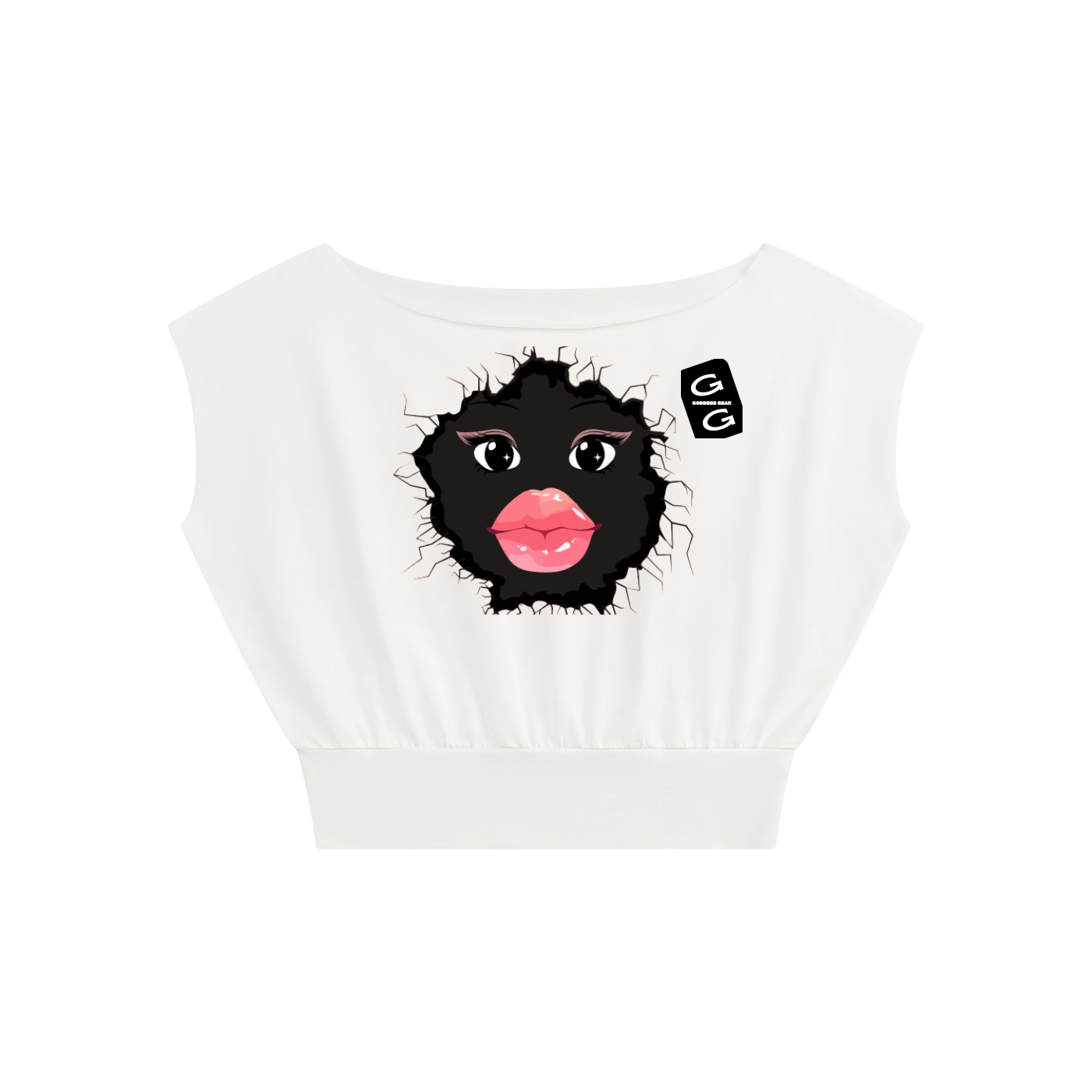 OUTSTANDIN-GLEE DIFFERENT Boatneck Raw Edge Crop T-Shirt