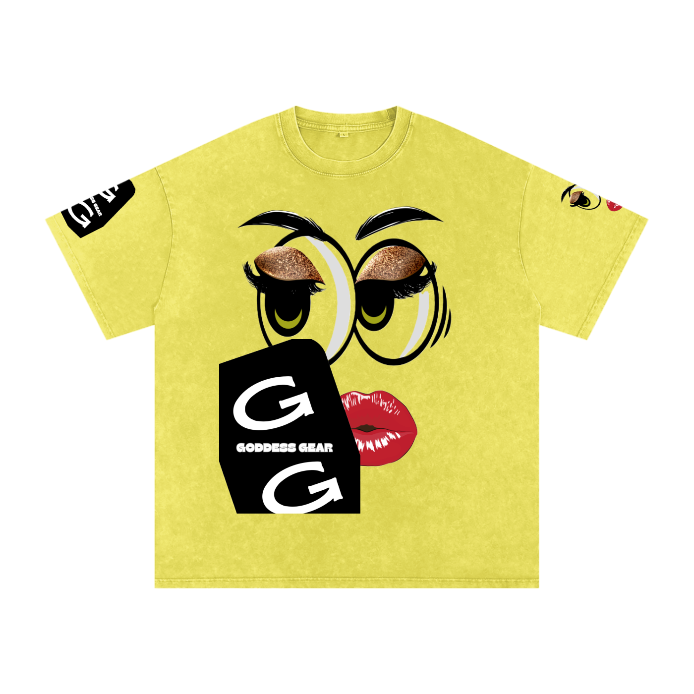 LOOKIN LIPS White Washed Oversized Cotton T-Shirt