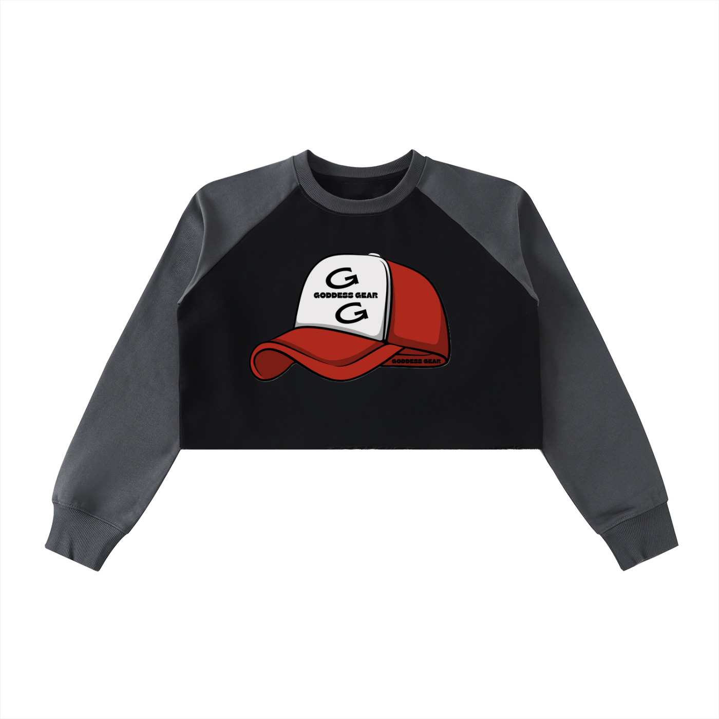 Baseball Cap Reglan Crop Sweatshirt