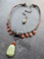 Thumbnail: On Fairy Wings Sunstone and Chrysoprase Necklace