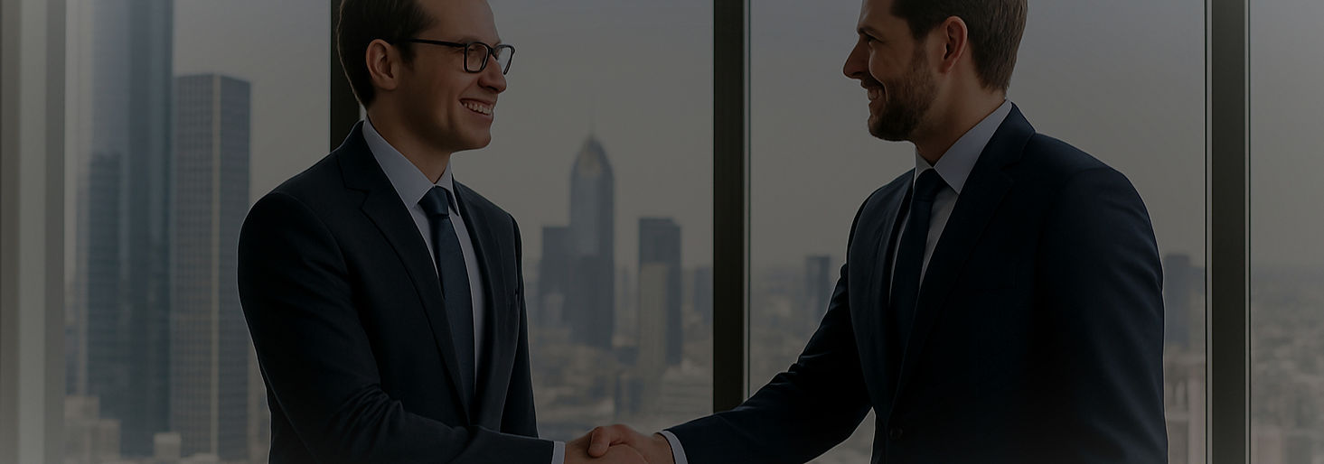 Professional business handshake symbolizing partnership, trust, and corporate collaboration