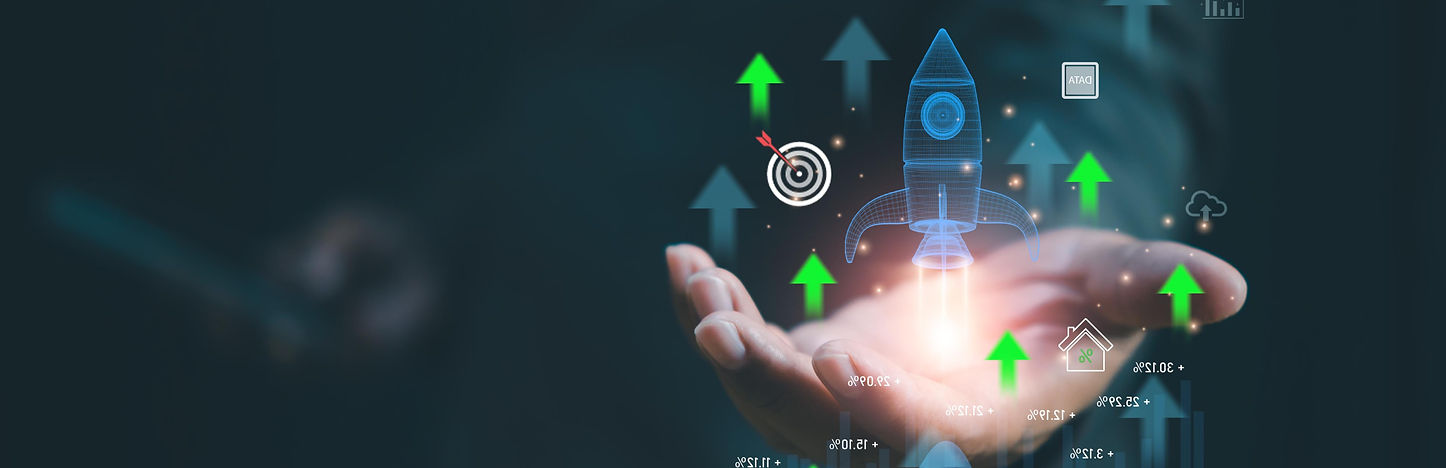 Futuristic AI technology concept with glowing digital innovation, automation, and smart business solutions
