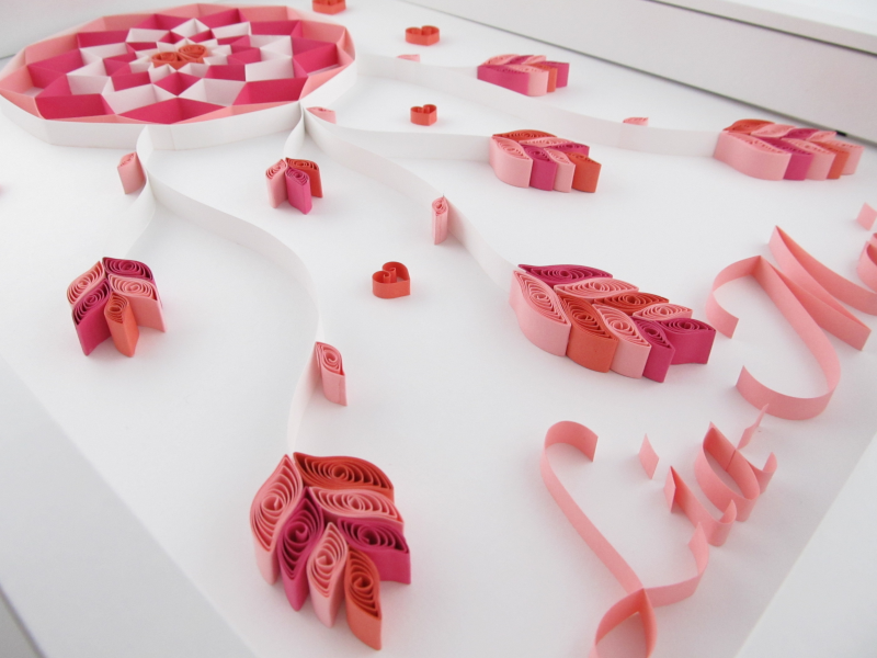 Miniature : attrape reve  au ton rose avec des coeurs