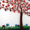 Miniature : Tableau en quilling représentant un arbre fait de coeur