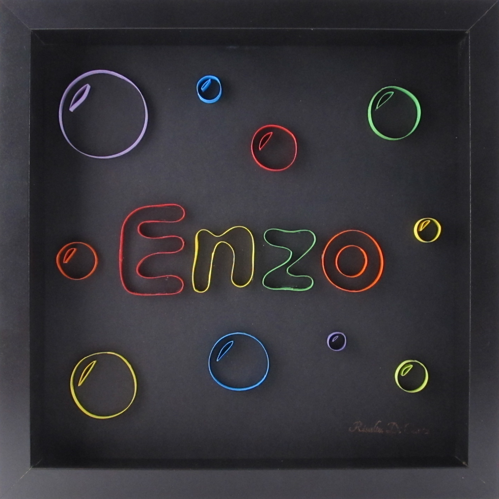 Miniature : Apercu du tableau bulles avec un fond noir et des bulles multicolores