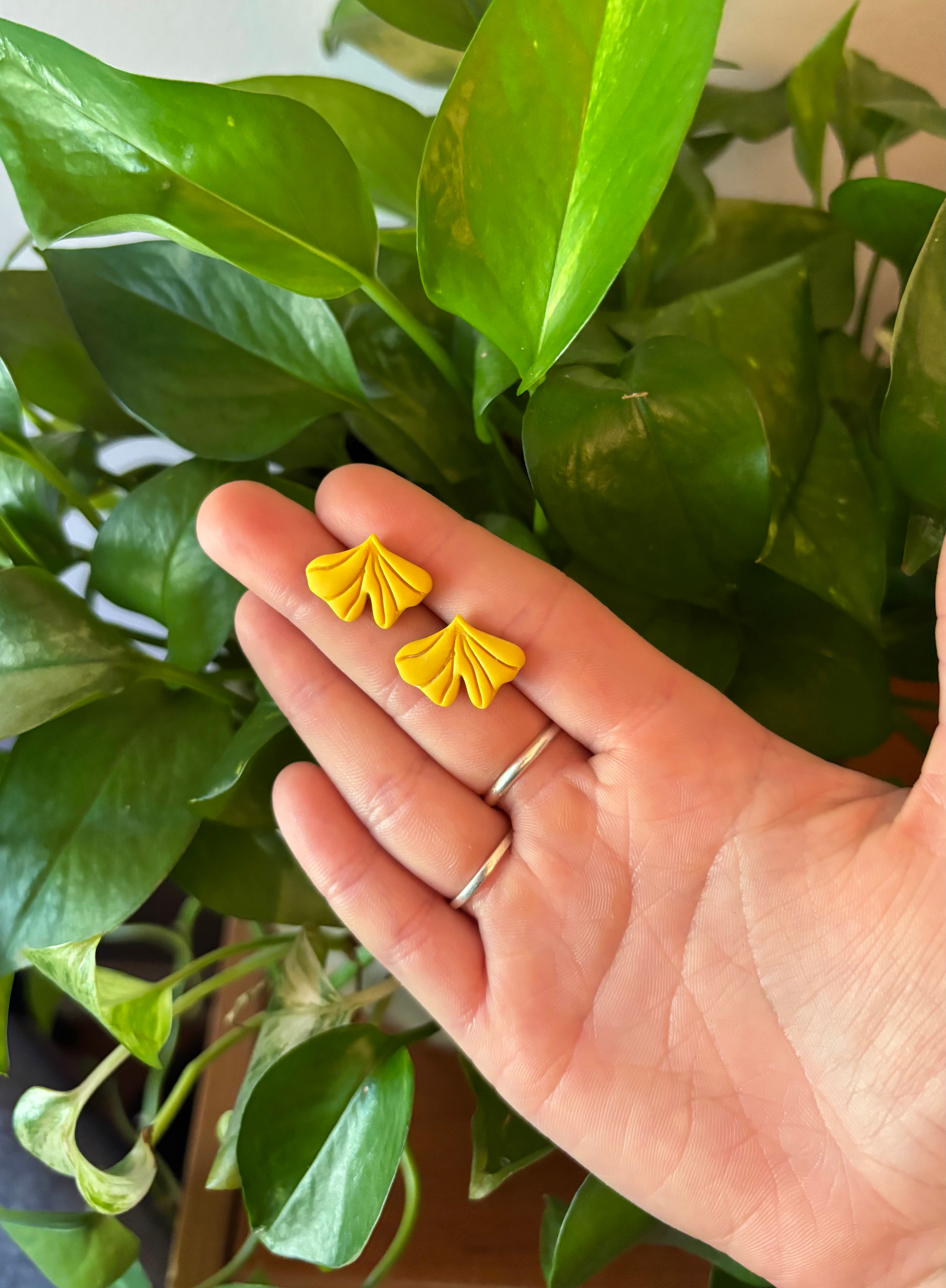 Fall Gingko Leaf Studs