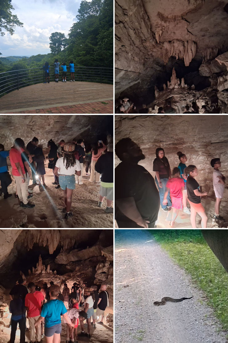 Campers entering the Mammoth Cave system