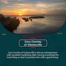 Cory Carnley of Gainesville enjoying cigars and scenic outdoor locations, Gainesville, FL
