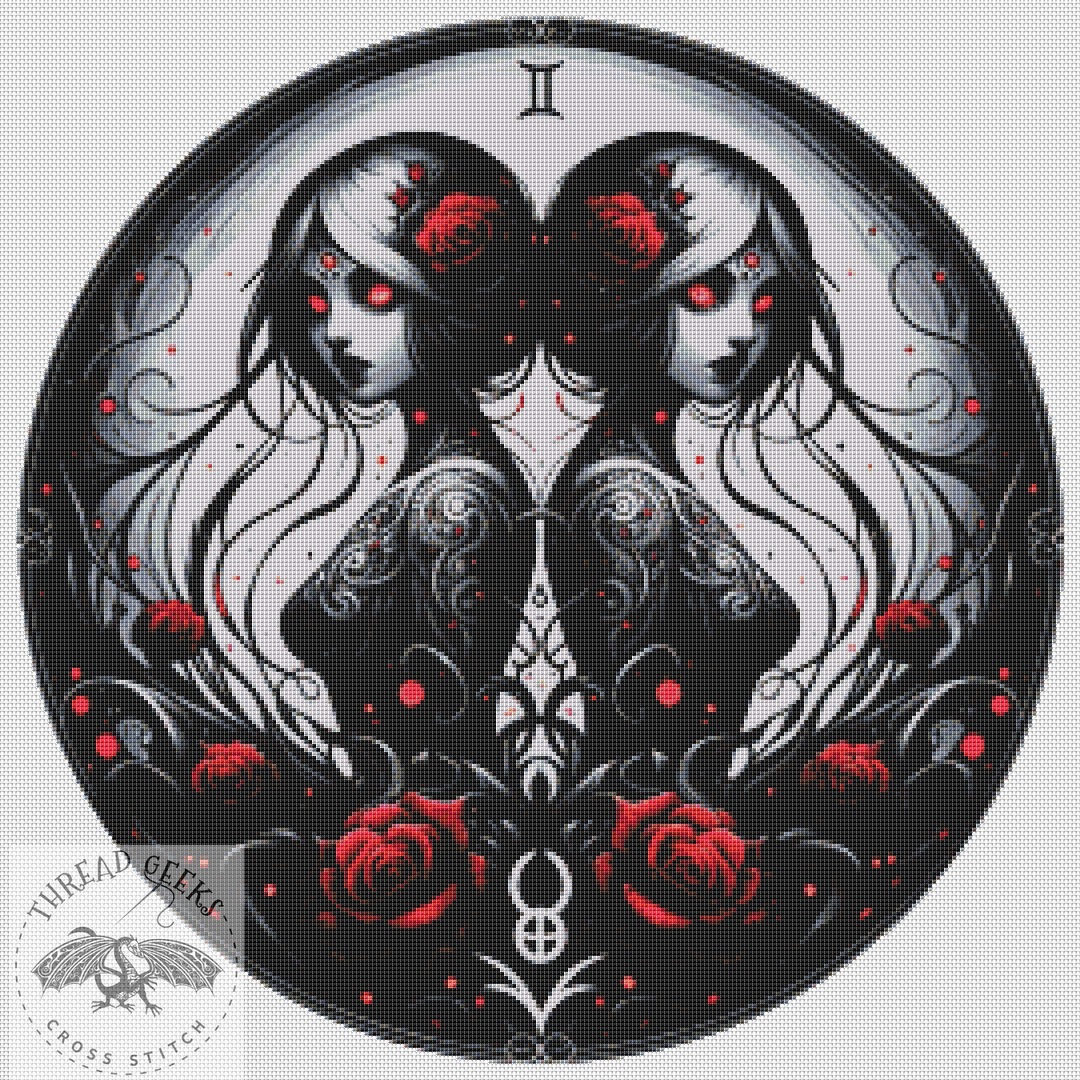 Gemini Counted Cross Stitch Chart - Horoscope
