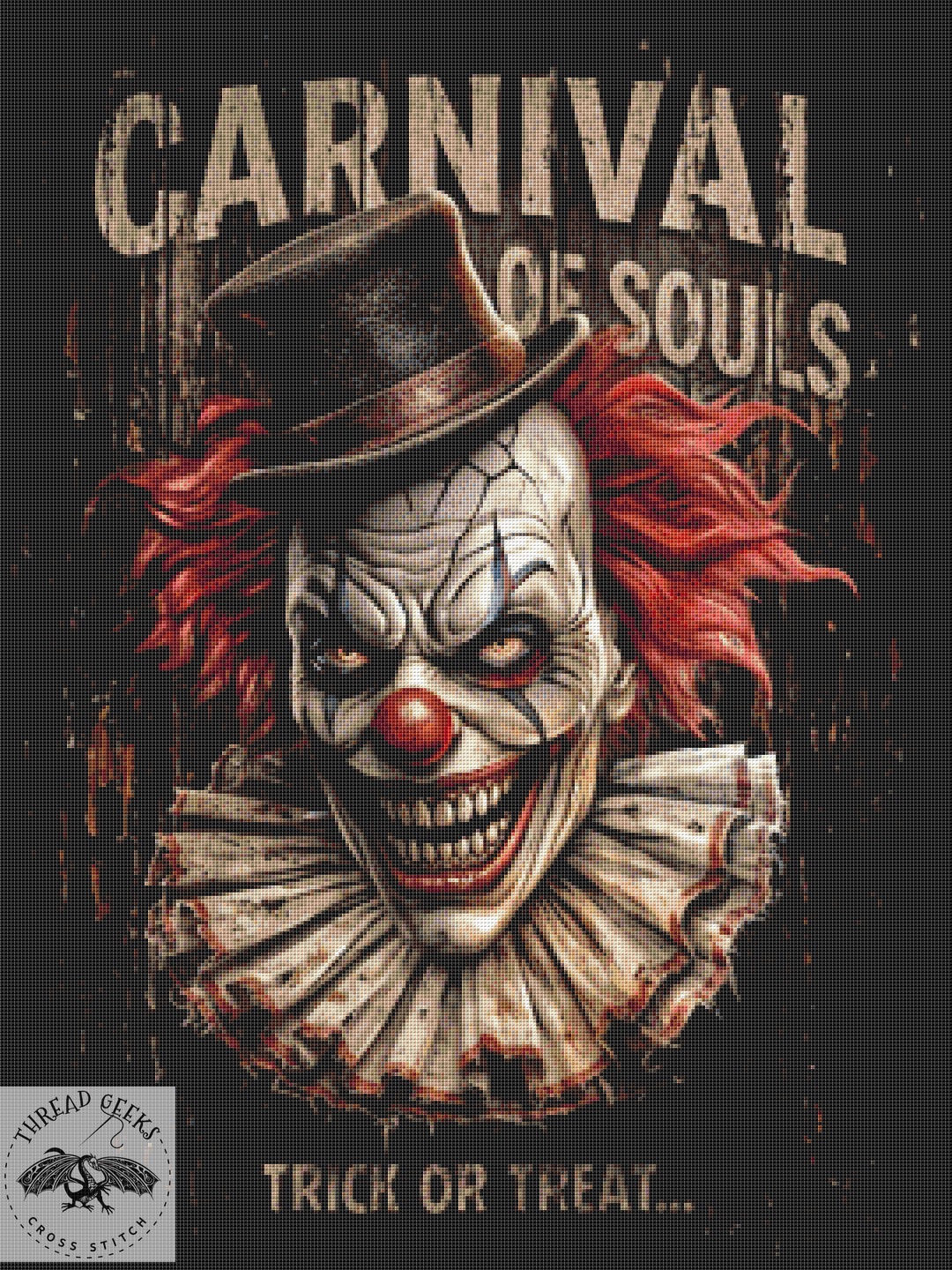 Carnival of Souls Counted Cross Stitch Kit - Gothic Clown - Spooky