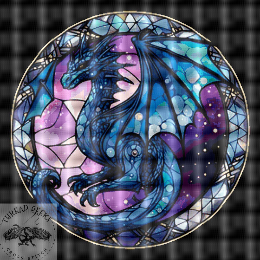Blue Dragon 4 Counted Cross Stitch Chart