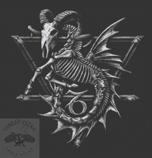 Capricorn Cross Stitch Chart - Alchemy England - Zodiac Animal - Horror