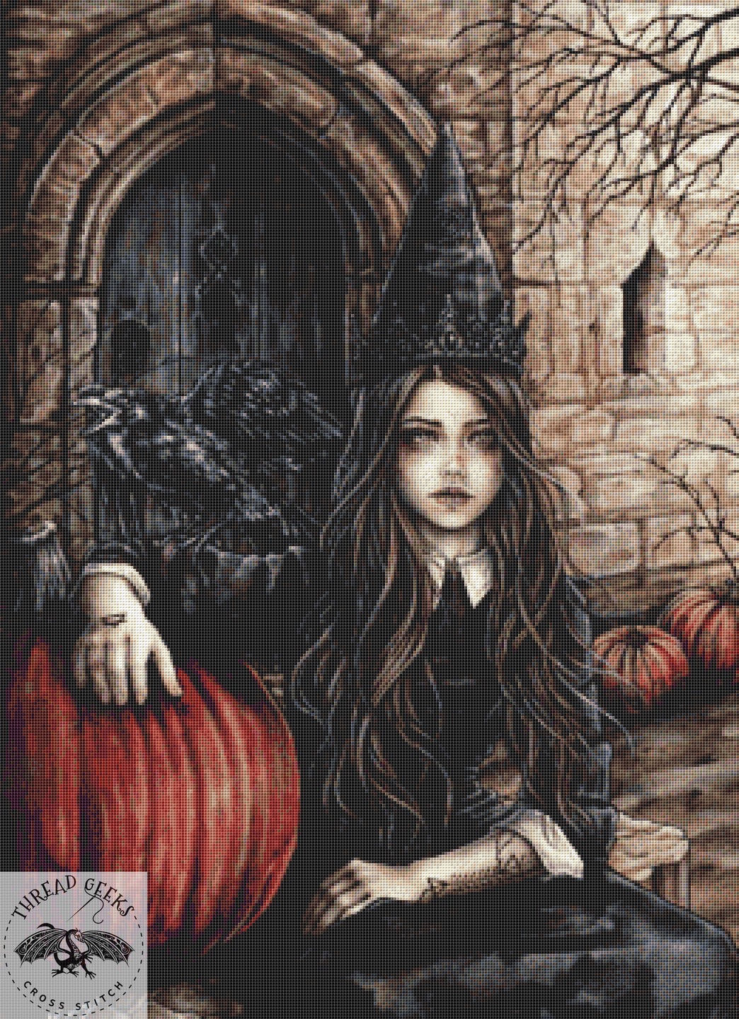 Legatum Benandanti Counted Cross Stitch Kit - Pagan Witch Raven Crow