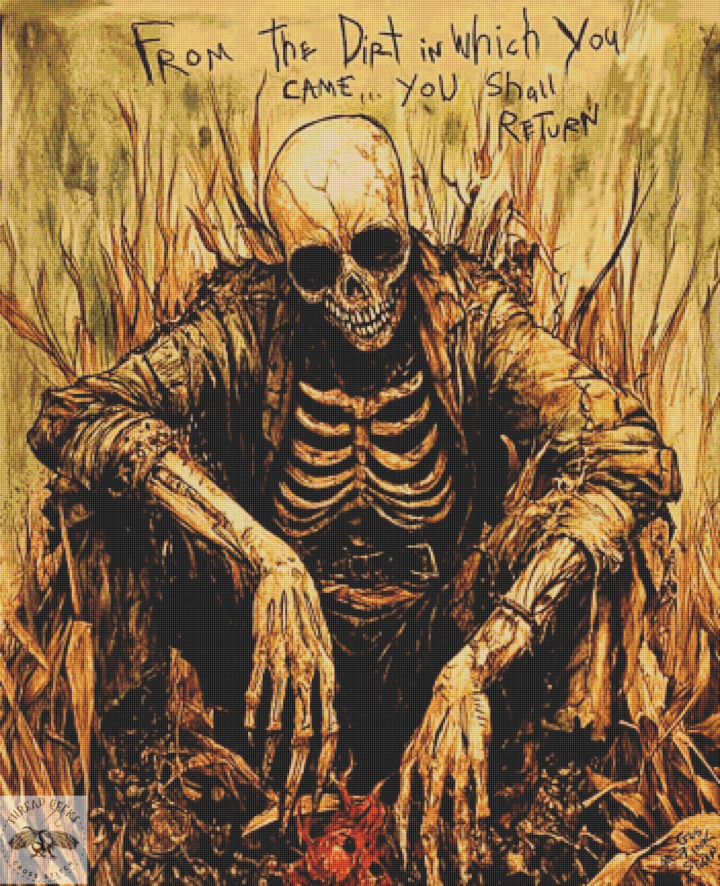 From The Dirt Counted Cross Stitch Chart  - Gus Fink - Horror