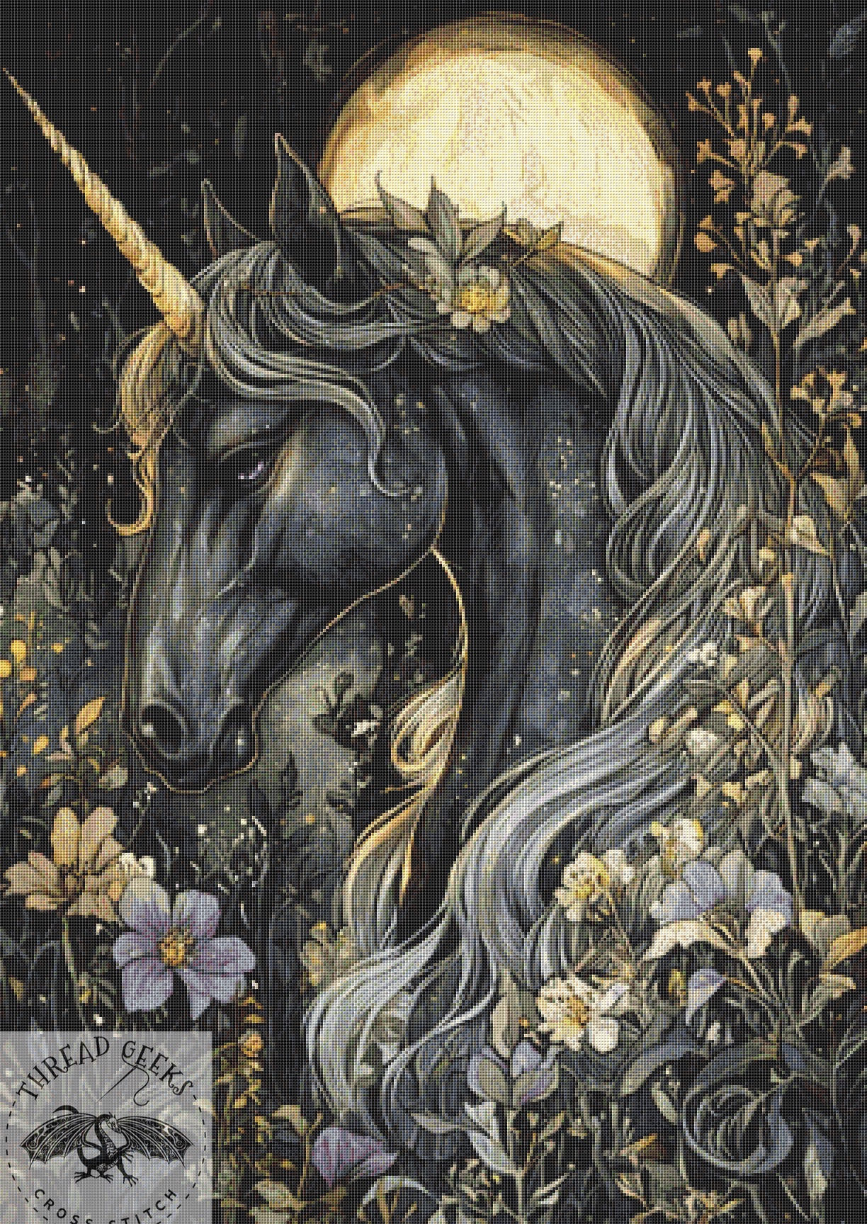 Dark Unicorn Counted Cross Stitch Kit -  Unusual Fantasy