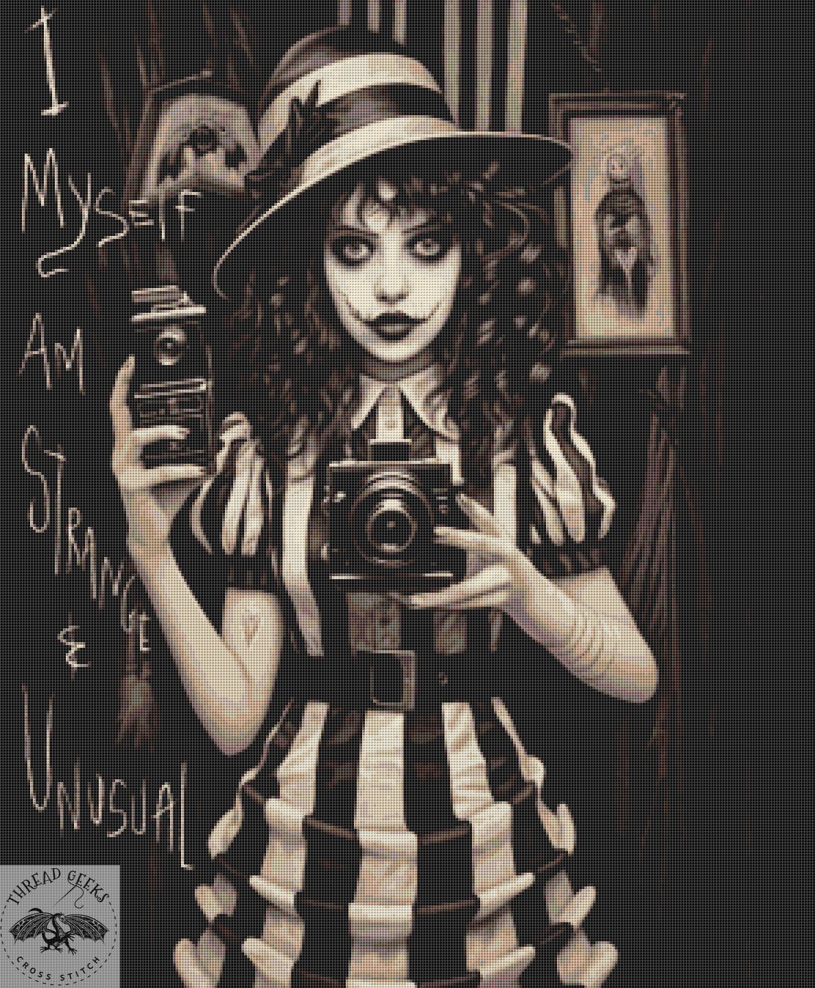 Strange And Unusual Counted Cross Stitch Chart - Gus Fink - Mime Photograph