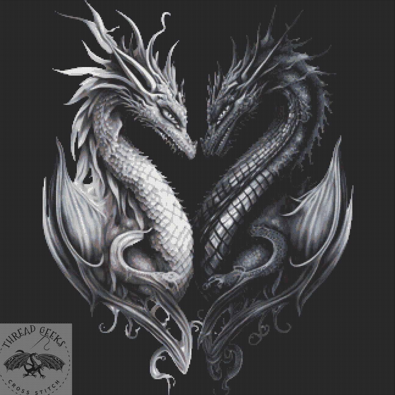 Dragon Love Counted Cross Stitch Chart