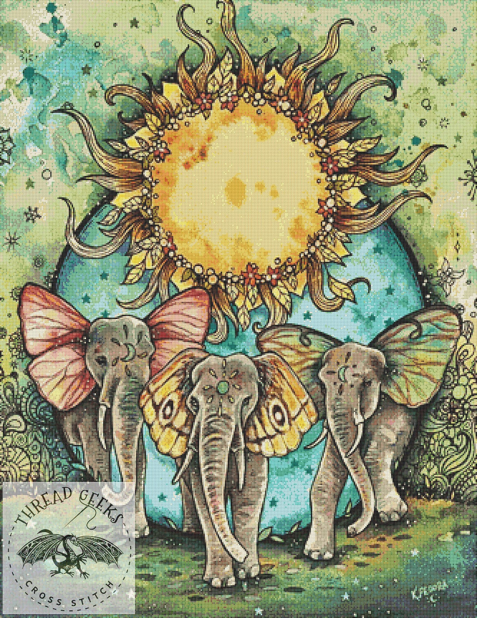 Sisters of the Sun Counted Cross Stitch Chart - Kat Fedora