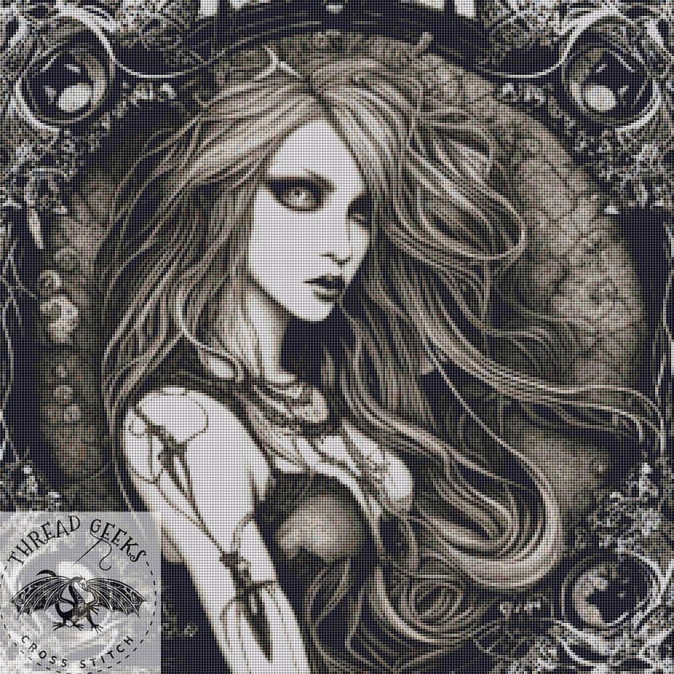 Gothic Girl Counted Cross Stitch Kit