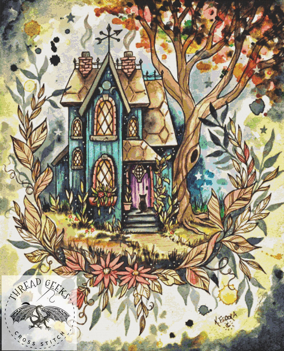Shadow Bend Cottage Counted Cross Stitch Chart - Kat Fedora