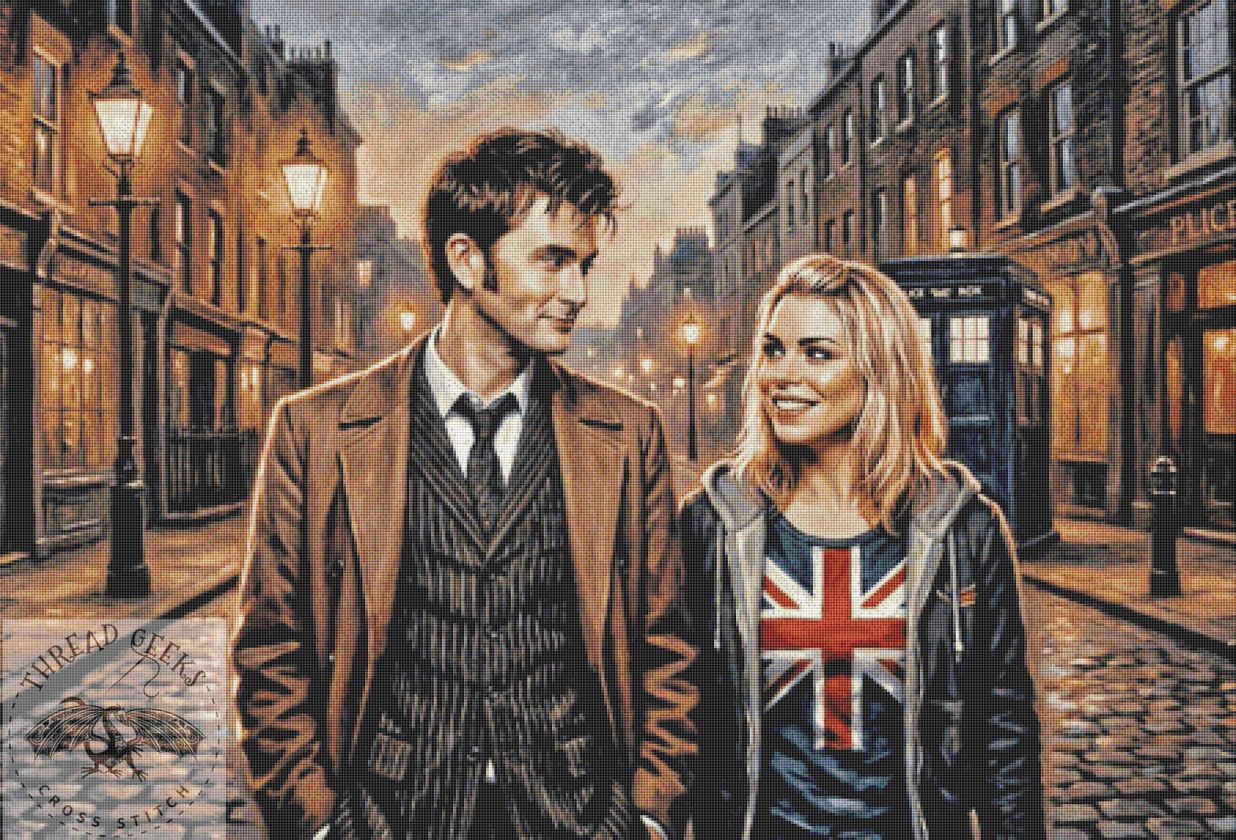 Dr Who and Rose Counted Cross Stitch Chart - Modern Geeky